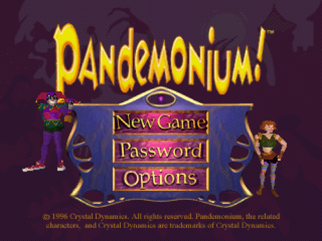Pandemonium title screen for Playstation